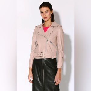 🔥🔥🔥NEW Walter Baker Liz Leather Jacket In Rose Pink